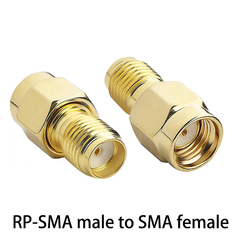1PC RP-SMA Male to RP SMA Female Straight Threaded Connector RF Coaxial Adapter Copper Gold Plated
