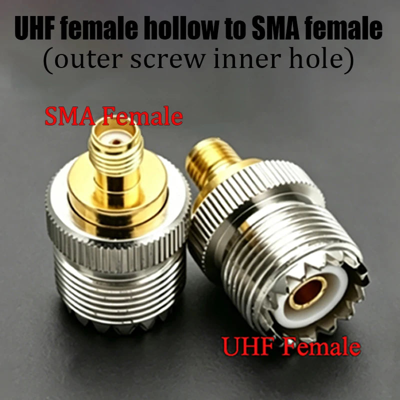 SMA to UHF PL259 SO239 RF Coaxial Adapter Converter Kit 50 Ohm Low Loss Connector for Amateur Radio WiFi/Antenna/Signal Booster