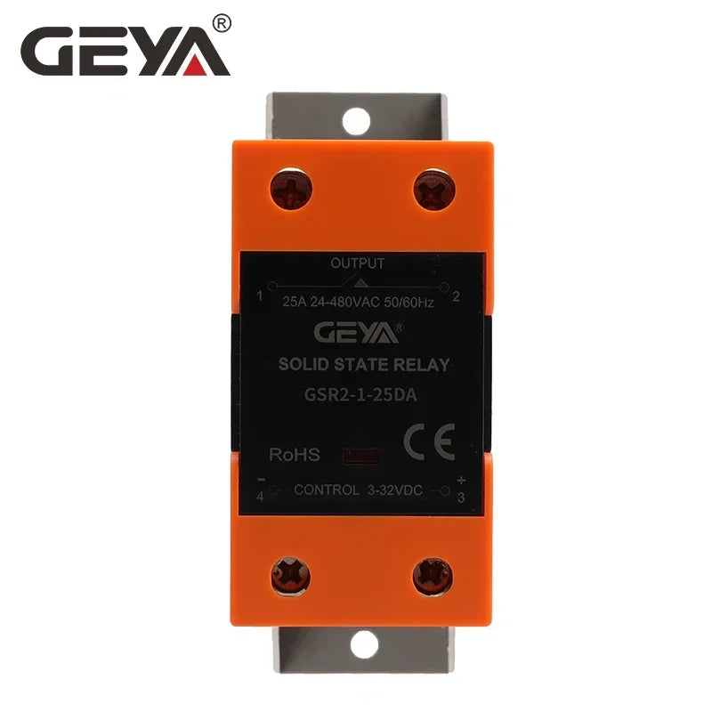 GEYA Solid State Relay with Radiator SSR 10DA 25DA 40DA DC Control AC Single Phase SSR Din Rail Mount Single Phase