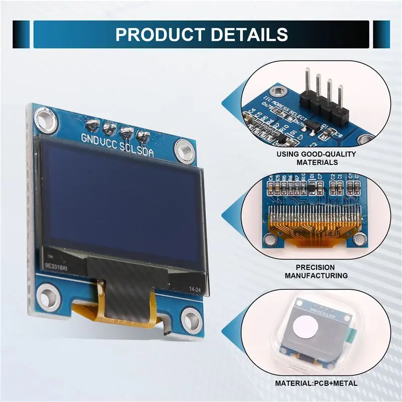 A12E-0.96 Inch IIC I2C Serial GND 128X64 OLED LCD LED Display Module SSD1306 For Arduino Kit