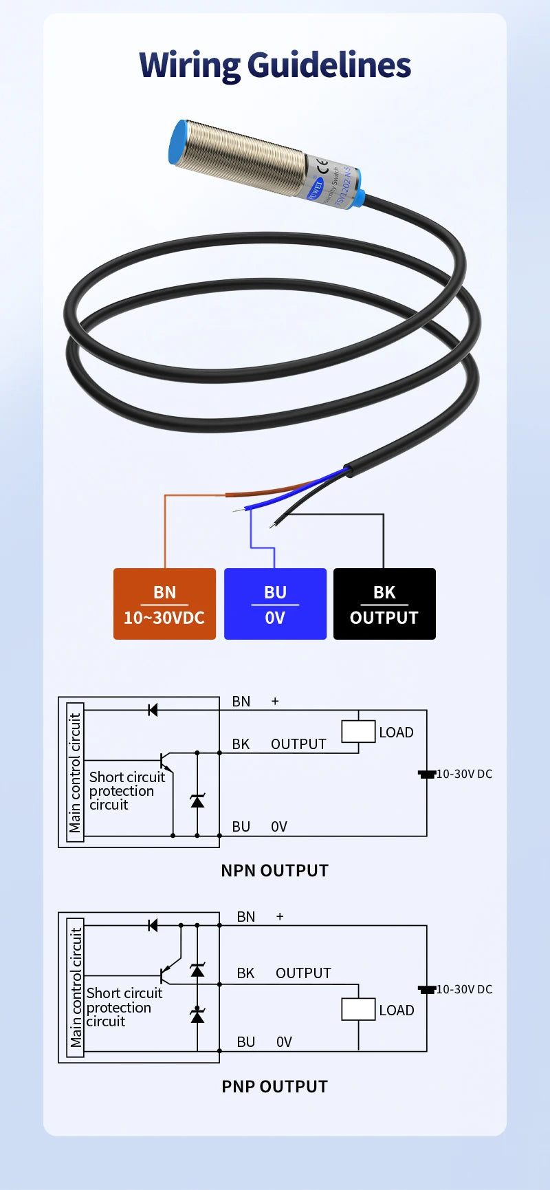 FSY12 M12 round Capacitive Proximity Sensor Switch Non-contact Positioning Sensor for Industrial Use