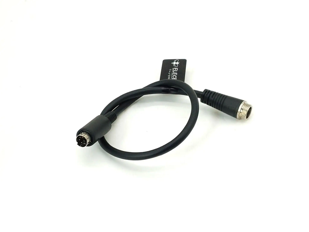 MINI DIN 6 Pin to GX12 4 Pin Straight Male Injection Cable, 22AWG PVC, 30cm, Black