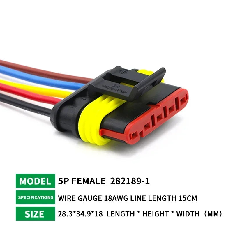5/20/100 Sets 1/2/3/4/5/6 Pin Way Waterproof Electrical Wire Connector Plug 1.5mm Terminals 2Pin HID Plug Auto Xenon Lamp Plug