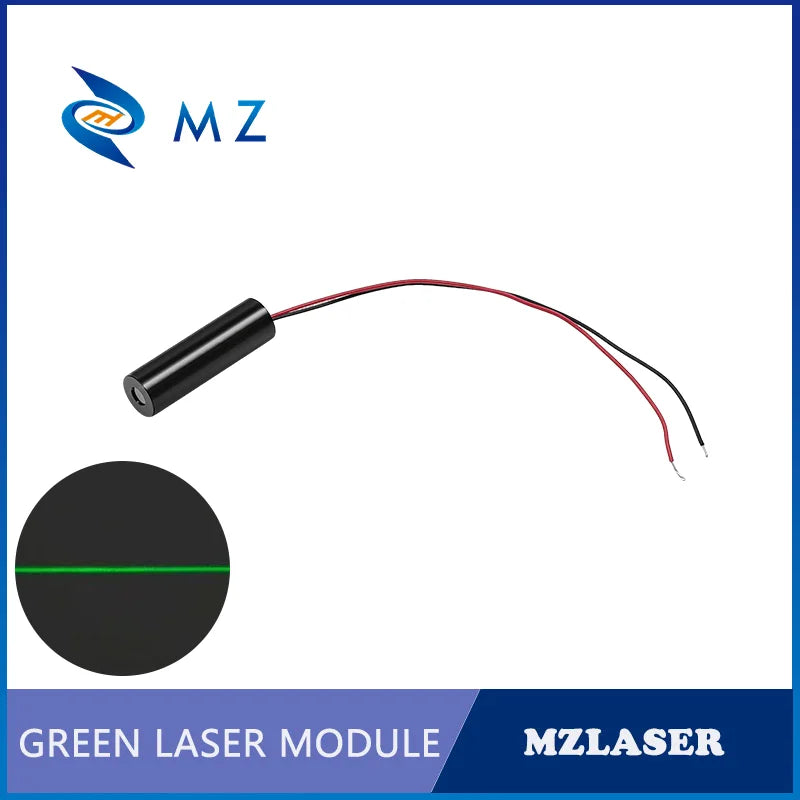 Economical Compact Green Line Laser Diode Module 520nm D12mm 5mW 3V 5V 12V 24V Industrial Grade for Woodworking Machinery