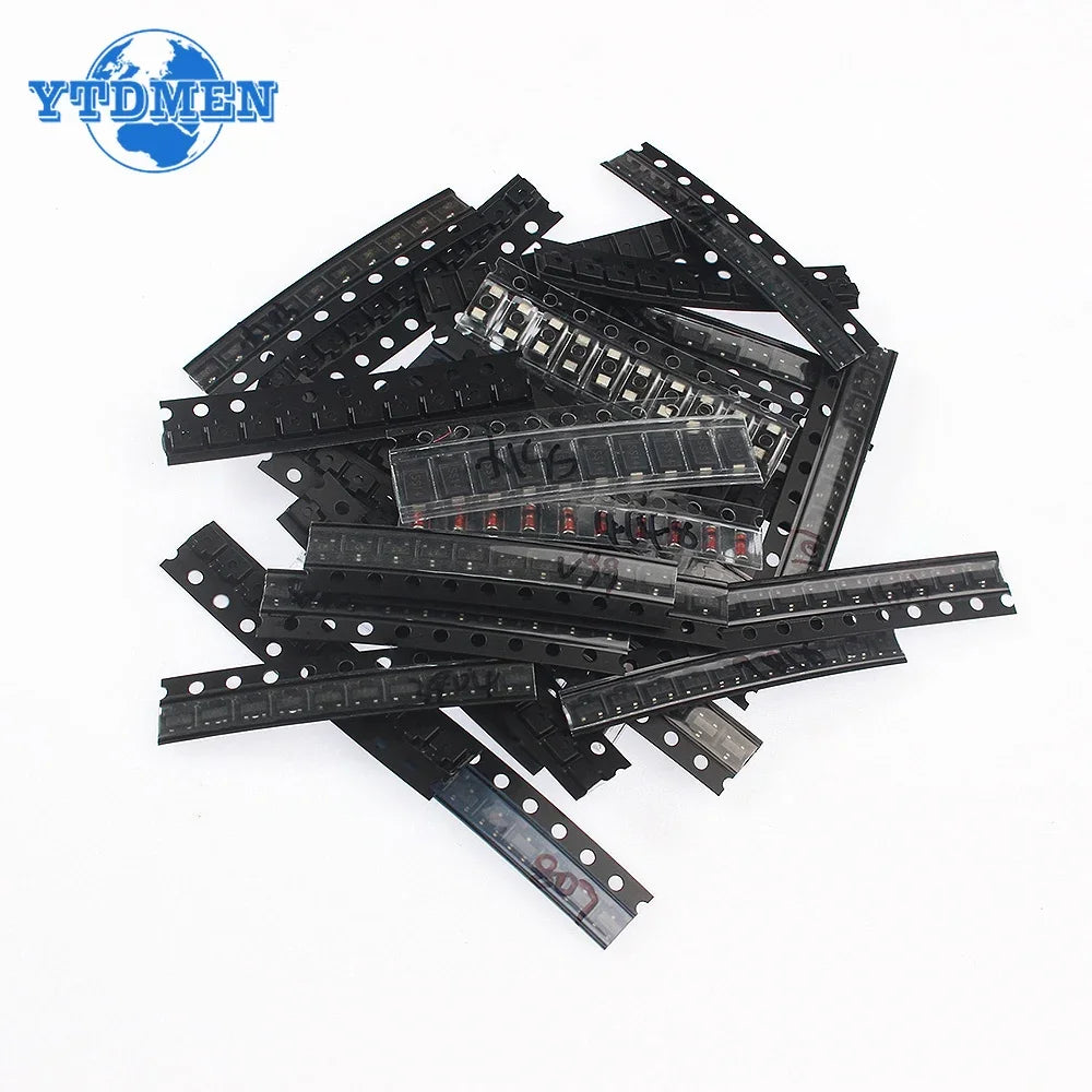 350PCS Diode Transistor Assorted Kit 1N4148 M1 M7 S9012 S9013 S9014 S9015 S9018 S8550 S8050 2N2222 2N3904 SOT-23 PNP/NPN