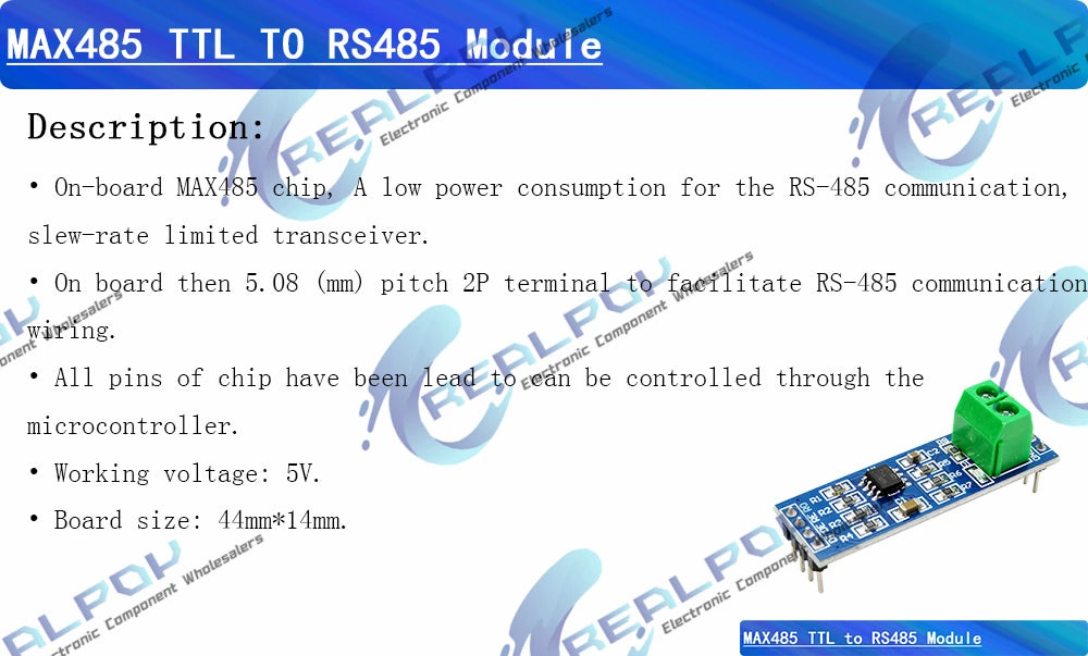 TTL Turn To RS485 Module Hardware Automatic Flow Control Module Serial UART Level Mutual Conversion Power Supply Module 3.3V 5V