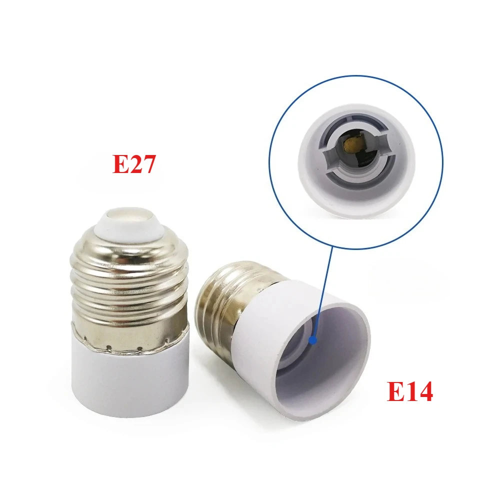 2pcs E27-E14 Lamp Holder Converter E14 Bulb Socket Adapter Fireproof Material Screw Mouth Lamp Socket Changer