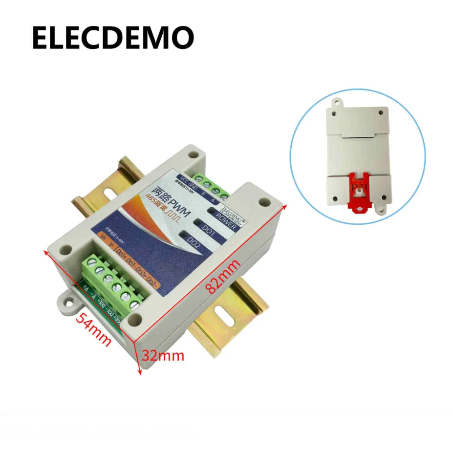 Adjustable PWM Pulse Generator Module, RS485 Modbus RTU 8A High Current Control, Frequency Duty Cycle, High Precision DIY Board