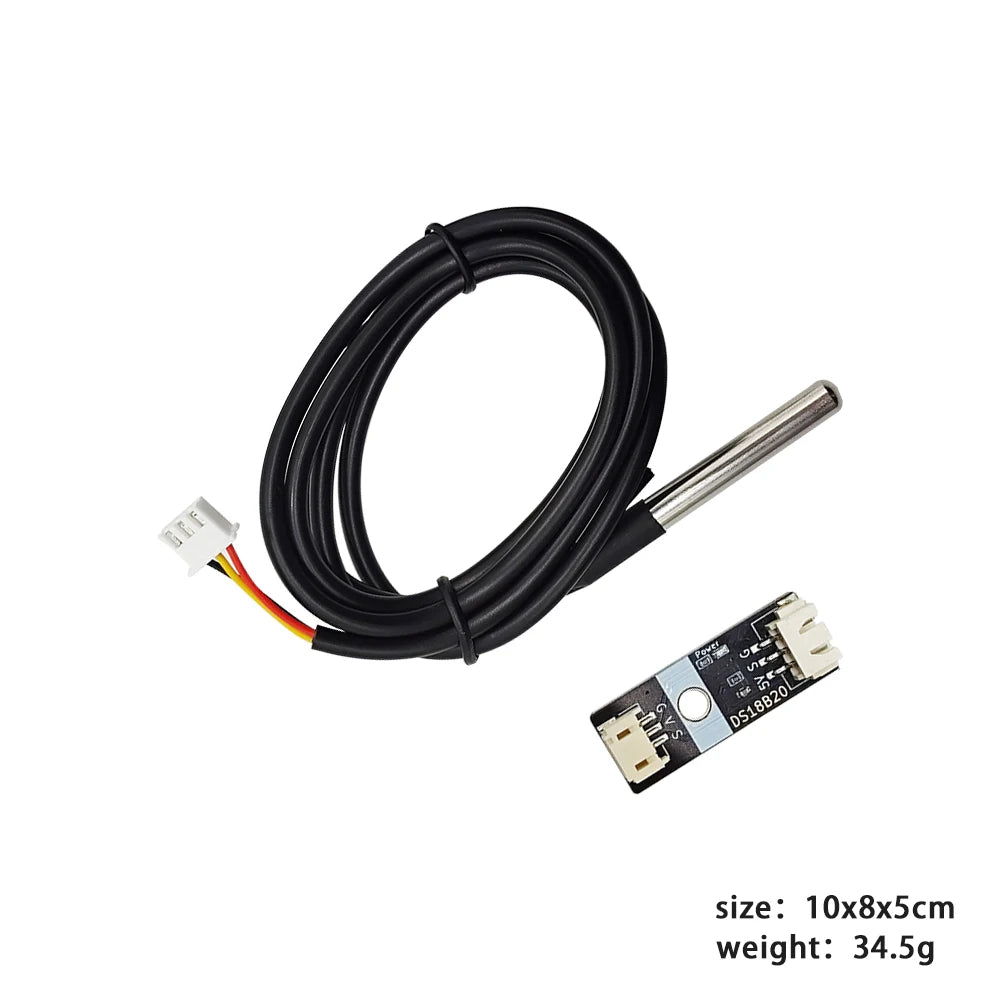 DS18B20 Temperature Sensor Module 304 Stainless Steel Waterproof Probe Waterproof Oil-proof Anti-interference GVS PH2.0 Interfac
