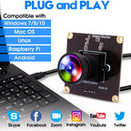 ELP AR0234 Global Shutter USB Camera 1080P 90fps Wide Angle No Distortion UVC Mini Webcam for Golf High Speed Sport PC
