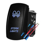 12V 24V Boat Trim Tabs Switch (ON)-OFF-(ON) Momentary Rocker Switch Waterproof Blue Light ON-OFF Toggle Switch With Harness