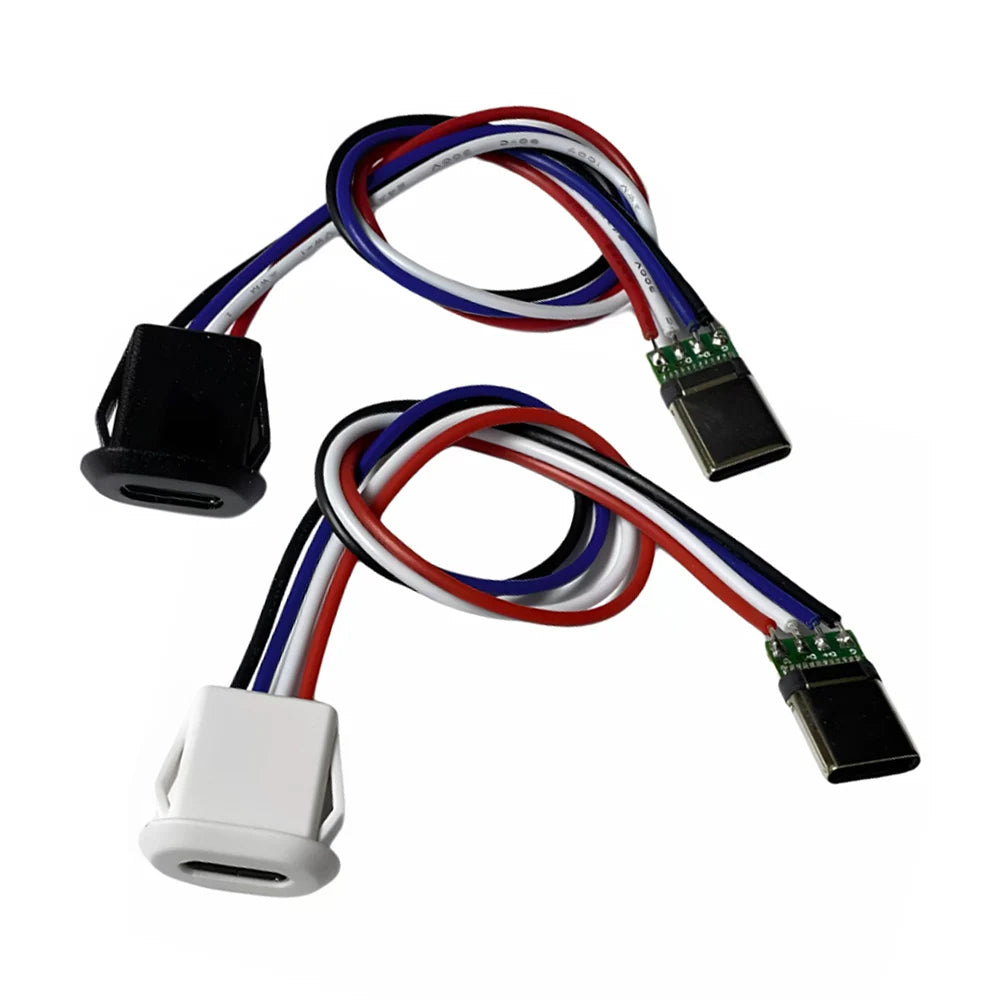 4pin USB Type-C Connector with Snap Fit Female Head 5A High Current Data Fast Charging Socket USB-C Charger Socket