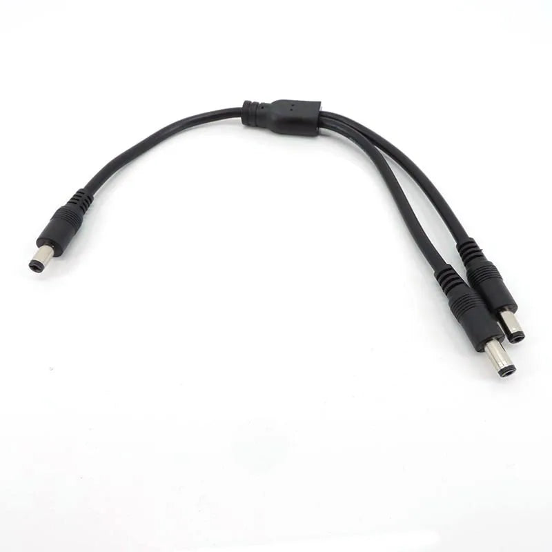 10A 18awg 19V 24V 12V 2 Way DC 1 Male to 2 Male Female Splitter Connector Power Supply Adapter Extension Cable 5.5x2.1mm Plug M