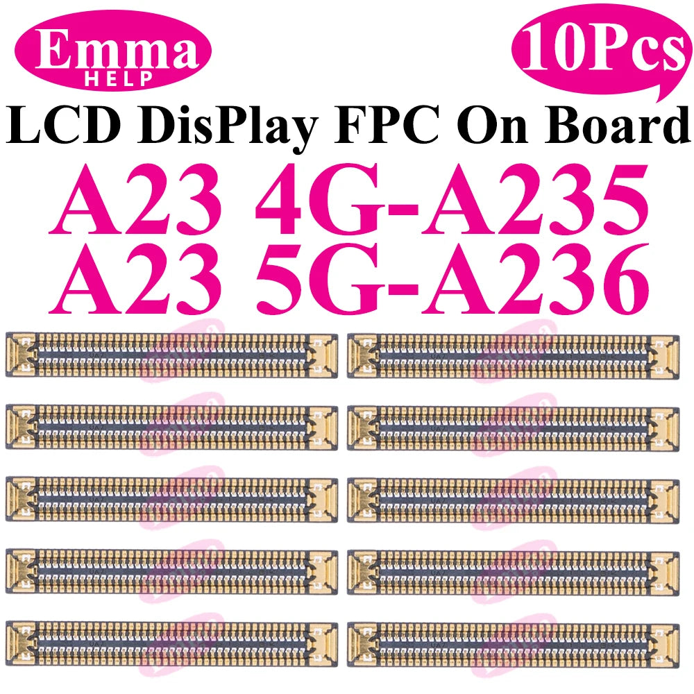 10pcs Original Screen Connector For Samsung A52S A53 A72 A33 A32 A23 A22 A13 A12S A03s A02s A42 LCD Display FPC On Board 78 Pin