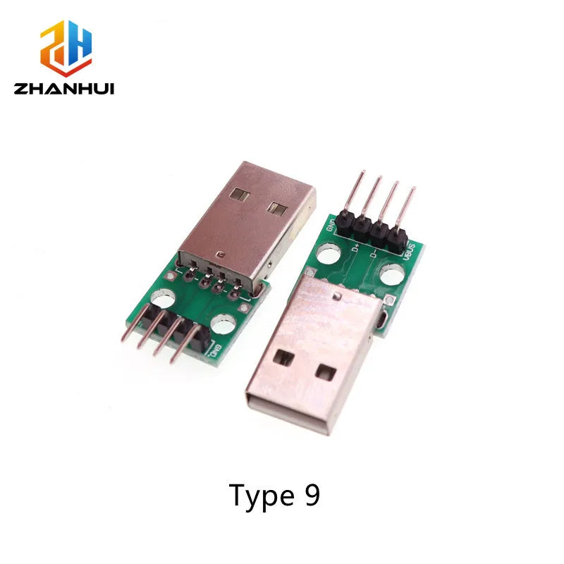 5pcs USB 2.0 Micro Mini A Female/Male USB B to 2.54mm Pin Header PCB Breakout Board Converter Adapter