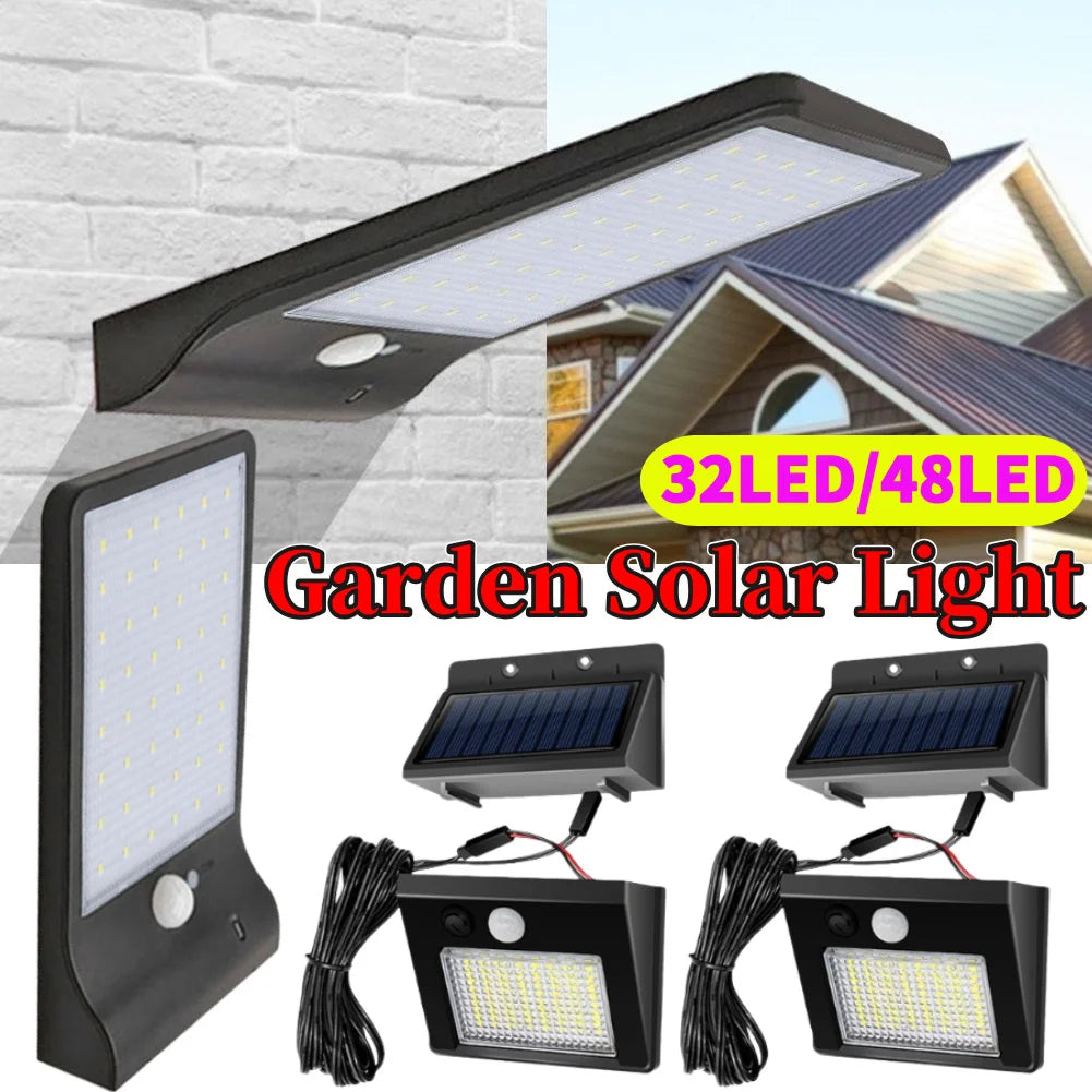48 LEDs Solar Powered 3 Modes IP65 Waterproof Motion Sensor Lights Outdoor Lamps
