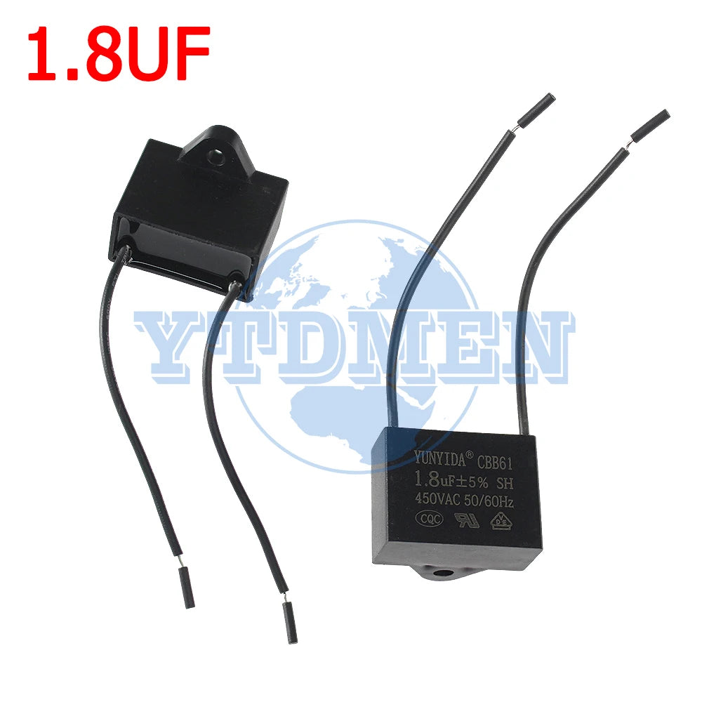 1/2/5PCS CBB61 Motor Run Capacitor 450V AC Fan Capacitors 0.8/1/1.2/1.5/1.8/2/2.5/4/5/6/8/10UF for Ceiling Fan & Air Conditioner