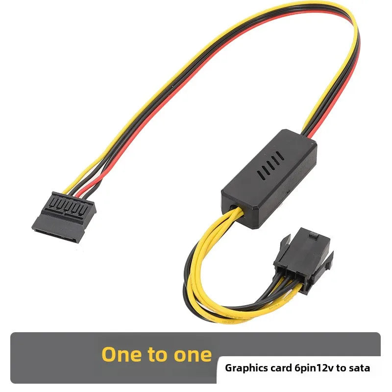 New Graphics Card Hard Drive Cable 6Pin To SATA Hard Drive Power Cables 12V Adapter 1 2 3 4 SATA 12V Molex Large 4PIN Cable