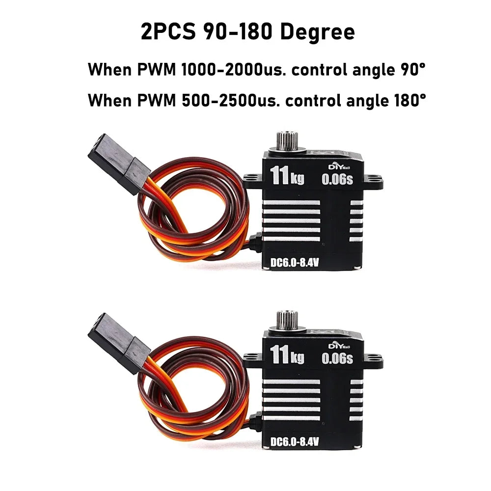 Micro 8.4V 0.06S 11KG Digital Servo Motor Mini Full Metal Coreless Programmable Servos 180/270/360 Degree High Torque for RC Car