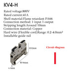 Wire Connectors Rail Type Electrical Quick Terminal Block Direct Insertion Instead Of UK ST PT Docking For Parallel Connection