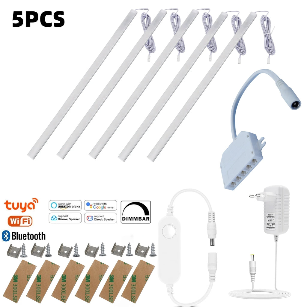 12V WIFI Bluetooth LED Kitchen Light Bar 30CM 40CM 50CM Timing Night Lamp For Cabinet Wardrobe Tuya Work with Alexa Google Home