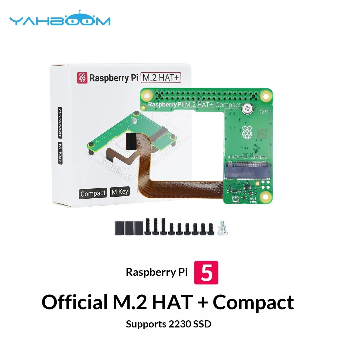 Raspberry Pi 5 Pcie To M.2 Hat+ Compact Expansion Board Ssd Solid State Drive Nvme Pi5
