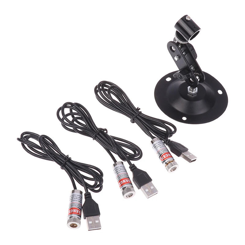 12mm 5mw Adjustable Focus Red Diode Industrial Laser Module Positioning Copper Head With USB Line 650nm Dot Line Cross
