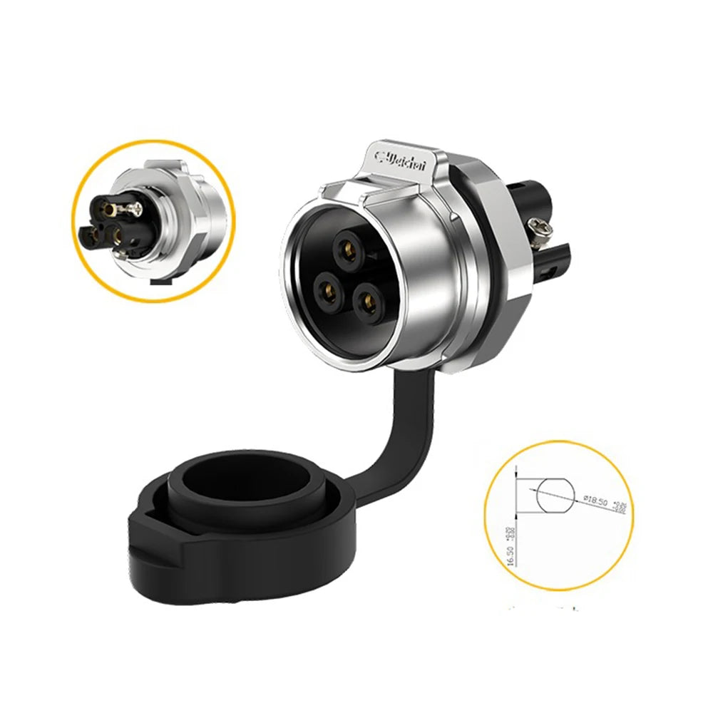 EW-LP16 IP68 Waterproof 20A 600V AC 2Pin 3Pin Crimping Quick Connection Power Aviation Connector Male Plug Female Socket Panel
