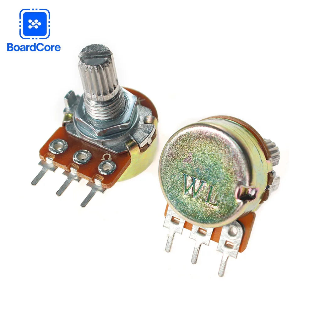 5/10PCS WH148 Potentiometer 15mm Shaft 3Pin B1K B5K B10K B20K B50K B100K B500K Linear Audio Volume Control with Nuts & Washers