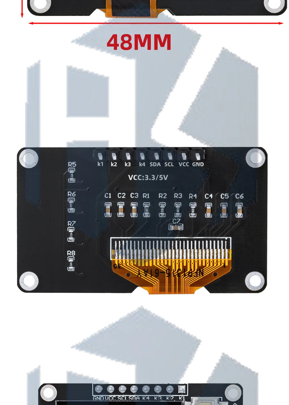 1.3 inch oled IIC Serial White OLED Display Module 128X64 I2C SSD1306 12864 LCD Screen Board VDD GND SCK SDA for Arduino