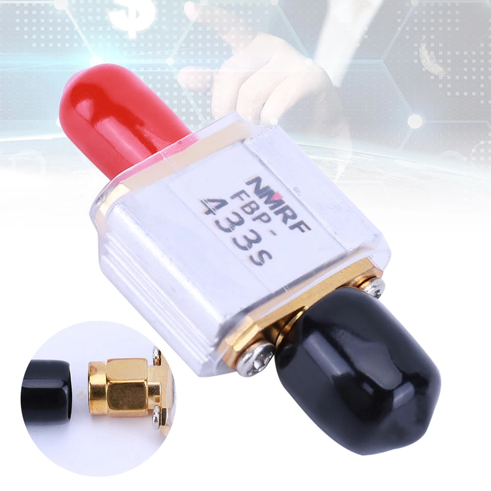 FBP-433s Bandpass Filter SMA M F Interface 433MHz Reduce Noise Band Pass Filter Aluminum Casing Bandwidth 20MHz for Aircraft UAV