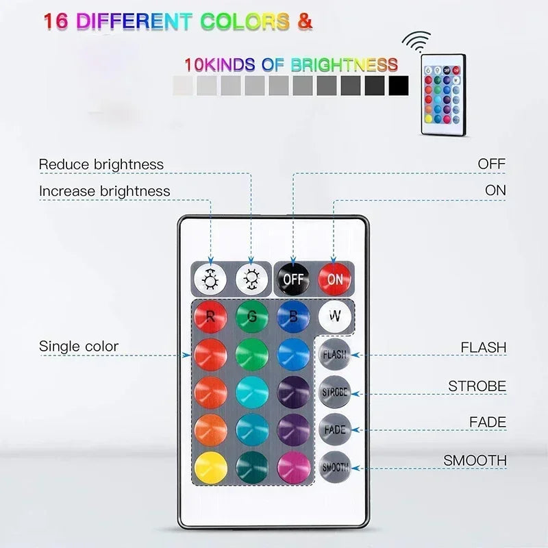 Submersible LED Lights Waterproof Underwater RGB with Remote Control Colour-Changing Light, Battery-Operated Flameless Lamps