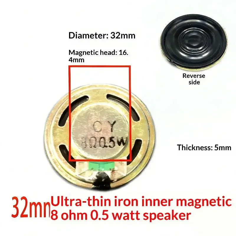 1Pcs Diameter 30mm 32mm 36mm 40mm 45mm 50mm 57mm Loudspeaker 0.5W 8 Ohm Ultra-thin Horn Speaker