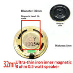 1Pcs Diameter 30mm 32mm 36mm 40mm 45mm 50mm 57mm Loudspeaker 0.5W 8 Ohm Ultra-thin Horn Speaker