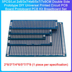 5PCS/Lot 2*8/3*7/4*6/5*7/7*9CM Double Side Prototype DIY Universal Printed Circuit PCB Board Protoboard PCB Kit Breadboard Set