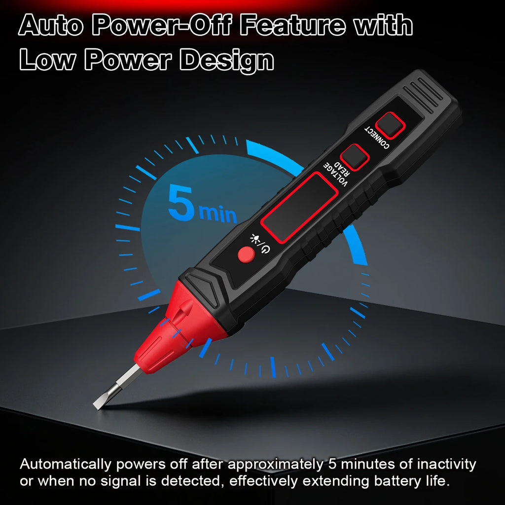 HABOTEST Digital Voltage Tester Pen HT91E+ LCD AC Voltage Detector 12-300V Live Neutral Wire Finder Flashlight  Electrical Tool