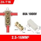 High Power Branch Terminal Quick Wire Connector Terminal Block 400V Electrical Cable Junction Box ZK-306 T-Type Wiring Terminal