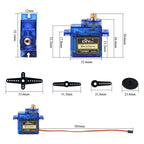 TS90MD 9g Micro Servo Motor Metal Gear Simulation Steering Gear 90/180/270/360 Degree Mini Servo for RC Planes