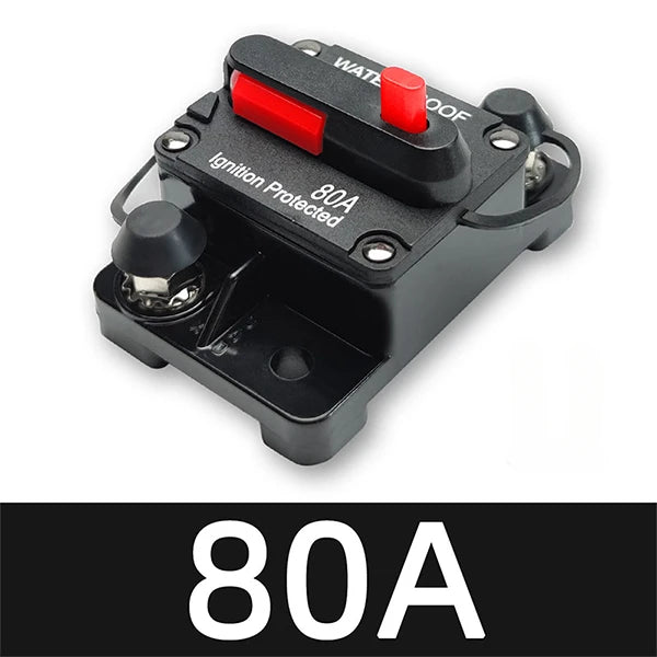 20A to 300A 12V-48V Circuit Breaker Power Protect Fuse Trolling with Manual Reset Waterproof Car Boat Manual 30A 80A 100A 300A