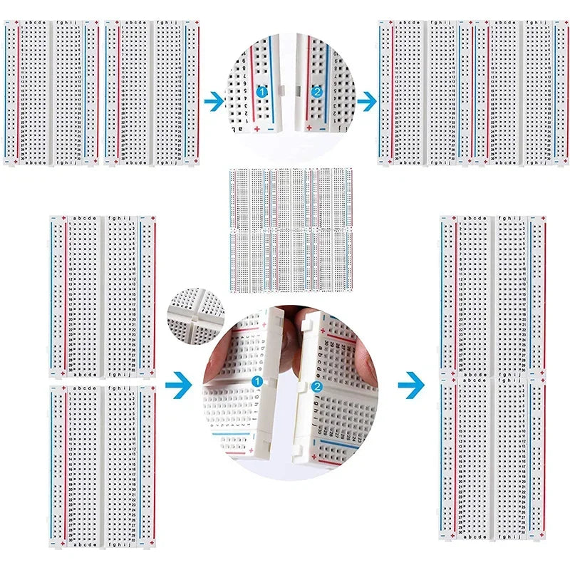 MB-102 Breadboard 400 830 Point Solderless PCB Bread Board Jumper Wire Cable Test Develop DIY for Arduino Kit
