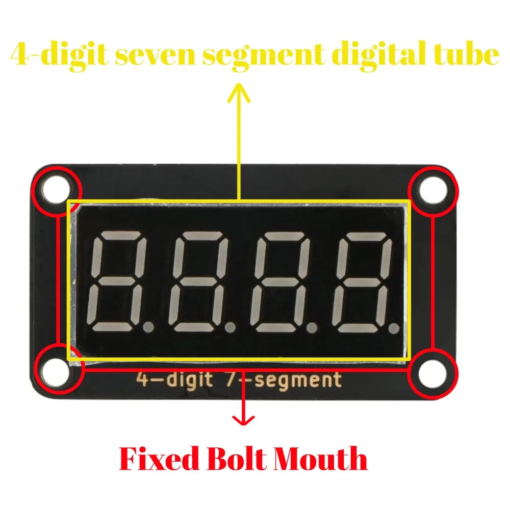 0.36 Inch 4 Digit 7 Segment LED Display TM1650 Driver Chip 3.3V 5V PH2.0 Interface Red Light for Arduino ESP32 Microbit Raspberr