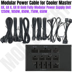 PCI-E 6+2/CPU 4+4/SATA/Molex/ATX 24Pin Power Cable for Cooler Master GX, GXII, GXIII Gold 1250W, 1050W, 850W, 750W, 650W Modular