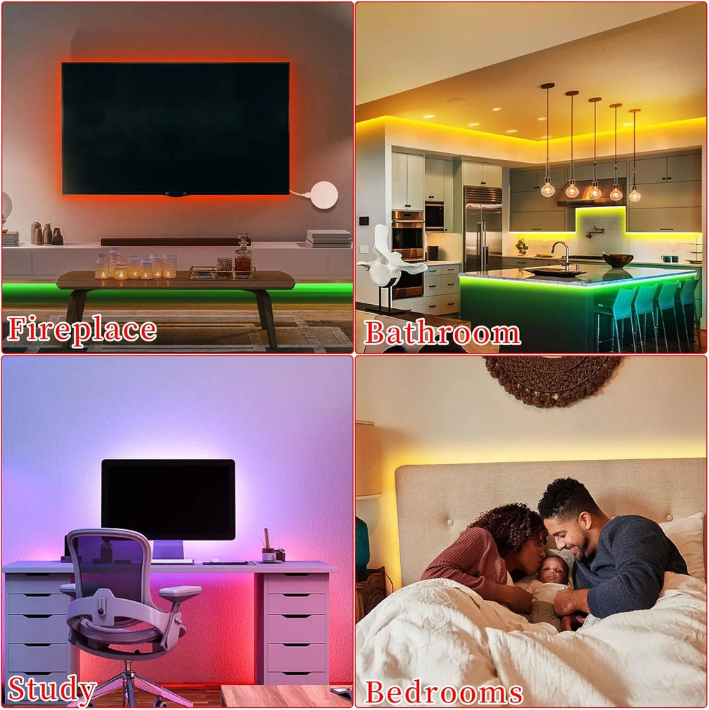 18/LEDs Strip Lights RGB 5050 5M 10M 20M 30M Bluetooth WIFI IR Control Music Sync 5V For Bedroom TV Wall Living Room Decor Party