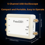Fosc53C1 5 Channel USB Oscilloscope with 1MHz Sampling Rate 8.3 Million Sample Depth BNC Interface for Probing