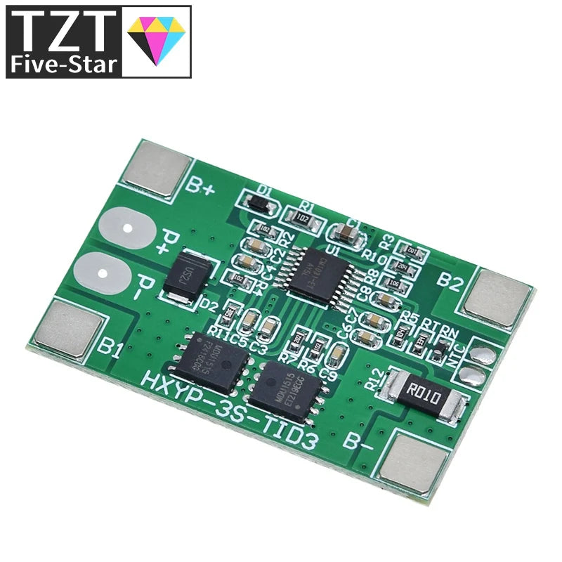 TZT 1/3PCS 3S 10A Li-ion lithium battery 18650 charger PCB BMS protection board 12V 11.1V 12.6V prevent overcharge