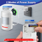 Wireless Alarm Security System Infrared PIR Motion Sensor Detector with Doorbell / Alarm Sound Remote Control to Arm/Disarm SOS