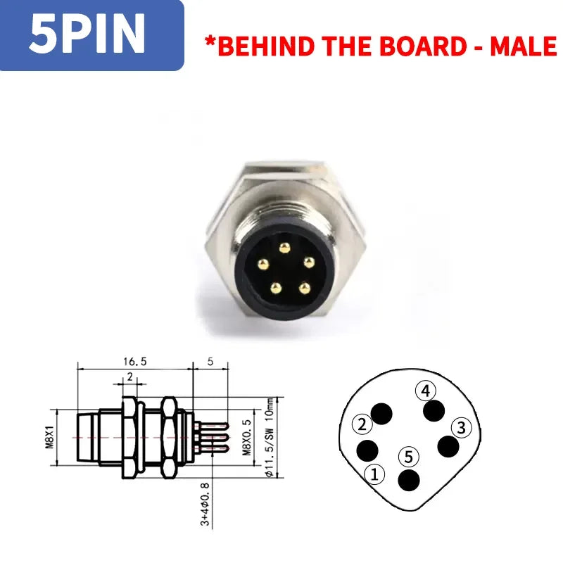 M8 waterproof connector - 3P4P male female M8 waterproof aviation plug socket sensor cable connector
