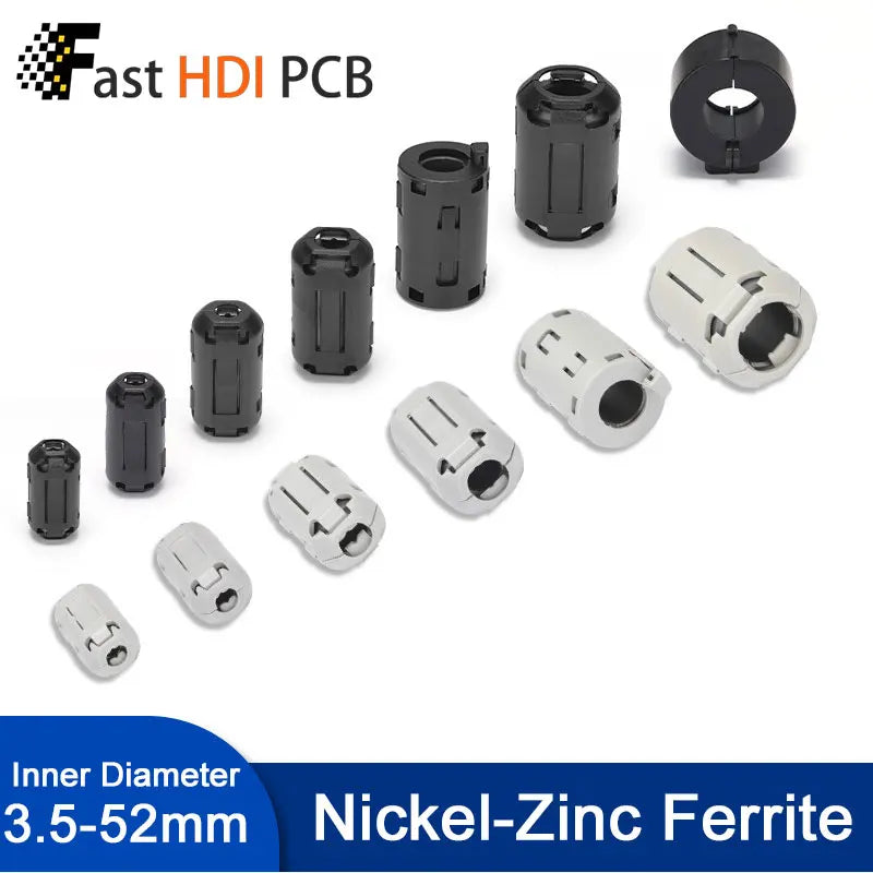 Snap-On EMI Filter Ferrite Bead Clamp-On Nickel-Zinc Ferrite Core for HDMI USB AV Cables, Inner Diameter 5-13mm Black Gray