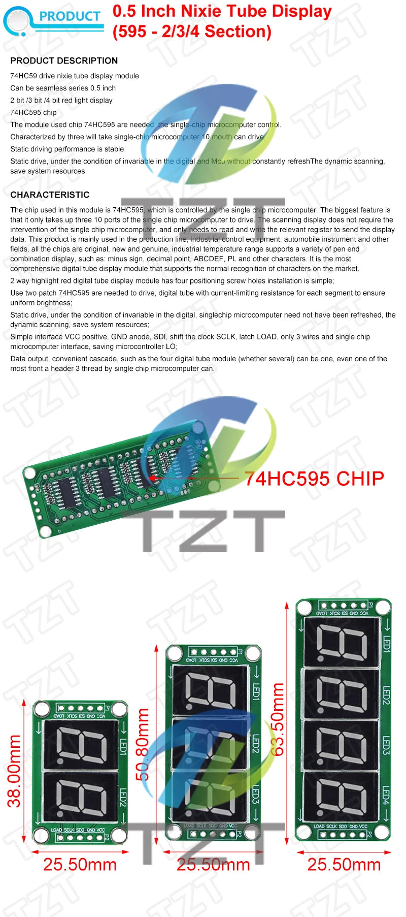 Static Drive 2 3 4 Segment Digital Tube LED Display Module 2 Digital 74HC595 Tube 100% New original For Arduino