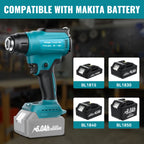 For Makita 18v Battery Cordless Heat Gun 18V Battery Adjustable Temperature 122℉-1022℉ Battery Heat Shrink Gun